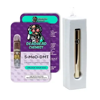 5-MeO DMT Vape Pen in sleek design, ready for inhalation, showcasing portability and concentrated psychedelic extract  Caption: 5-MeO DMT Vape Pen – High-Potency Psychedelic Experience